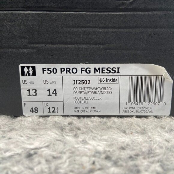 Adidas F50 Pro Messi FG Soccer Cleats Size 13 Men Black Gold JI2502 - Picture 9 of 9